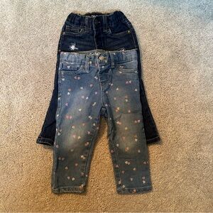 Kids Denim Jeans with Heart Print